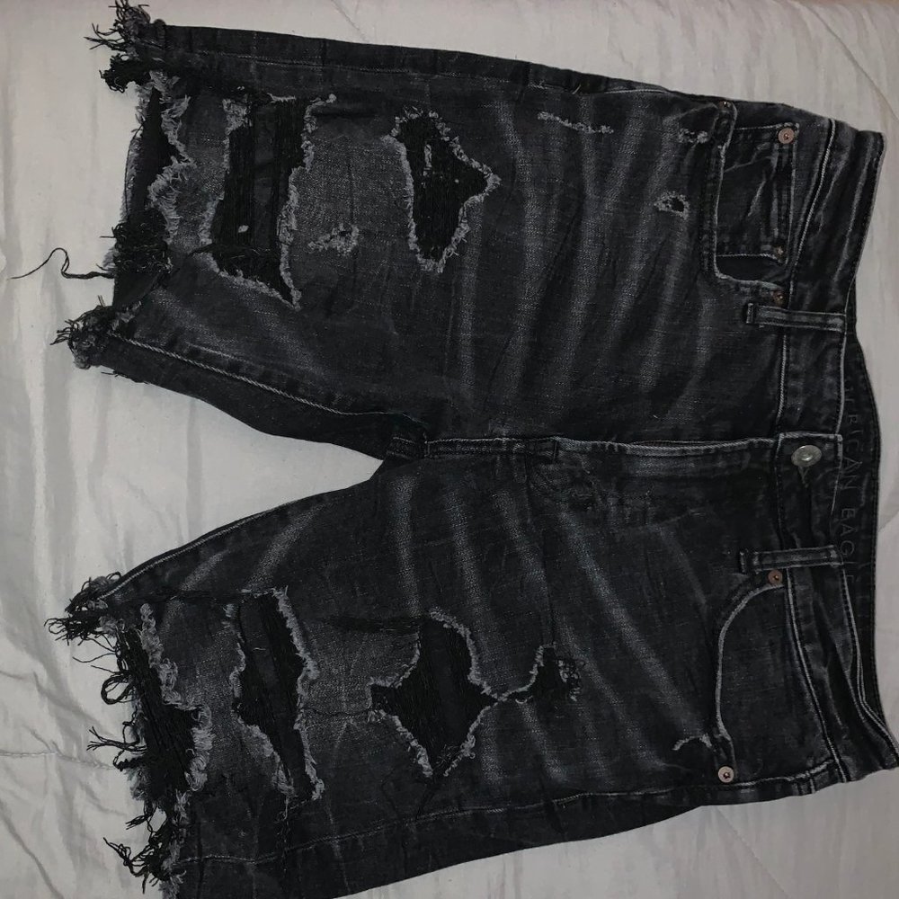 Black Jean Shorts